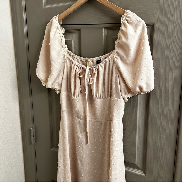 SHEIN Beige Puff Sleeve Dress - Picture 3 of 7